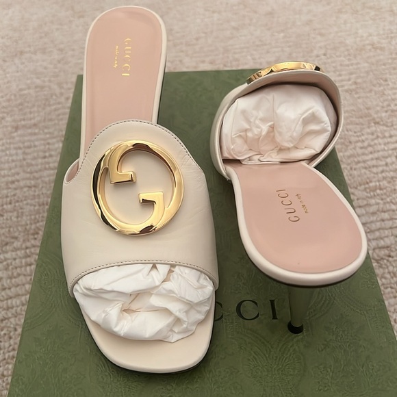Gucci Blondie Leather Sandals - Picture 1 of 6